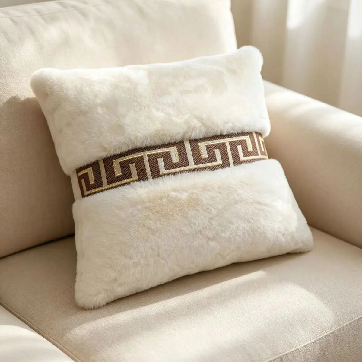 French Light Luxury Throw Pillow Cushion for Living Room Sofa Removable Cover Home Decor Minimalist Style
