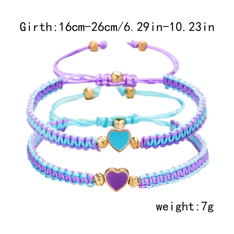 2er-Set mit farbenfrohen, herzförmigen, passenden Armbändern für Paare, Freundschaften, trendige Paar-Armbänder, Jahrestagsgeschenke zum Valentinstag – Detail 32