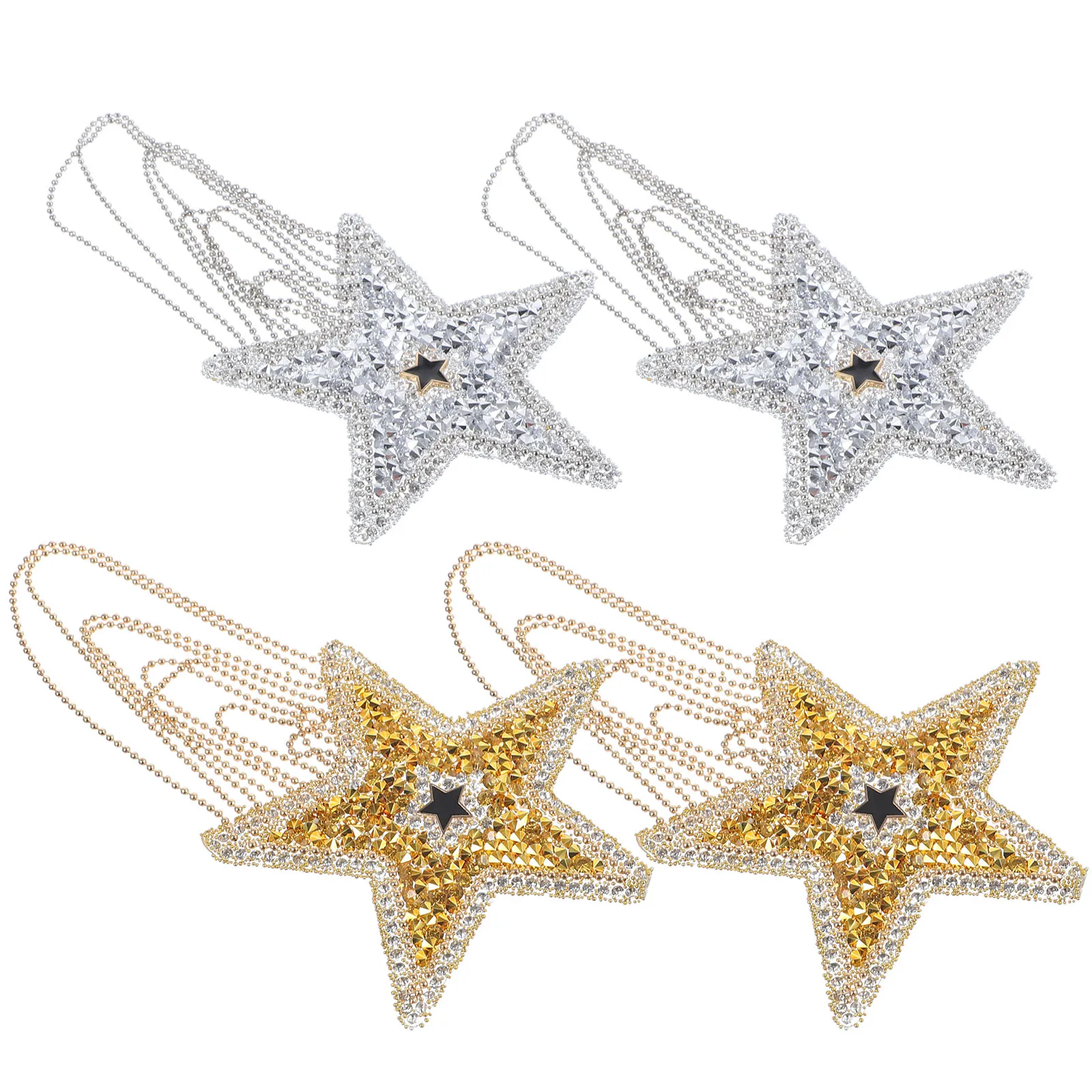 

4Pcs Star Rhinestone Patches Diy Coat Patches Decorative Hat Patches MultiFunction Iron Patches Clothes Accessories
