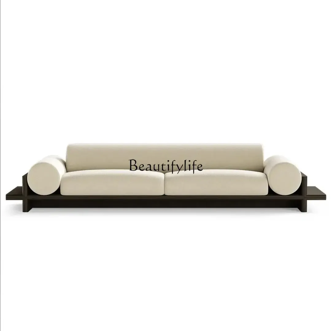 

LXWabi Sansan Solid Wood Fabric Sofa Modern Simple Nordic Three-person Straight Row Sofa