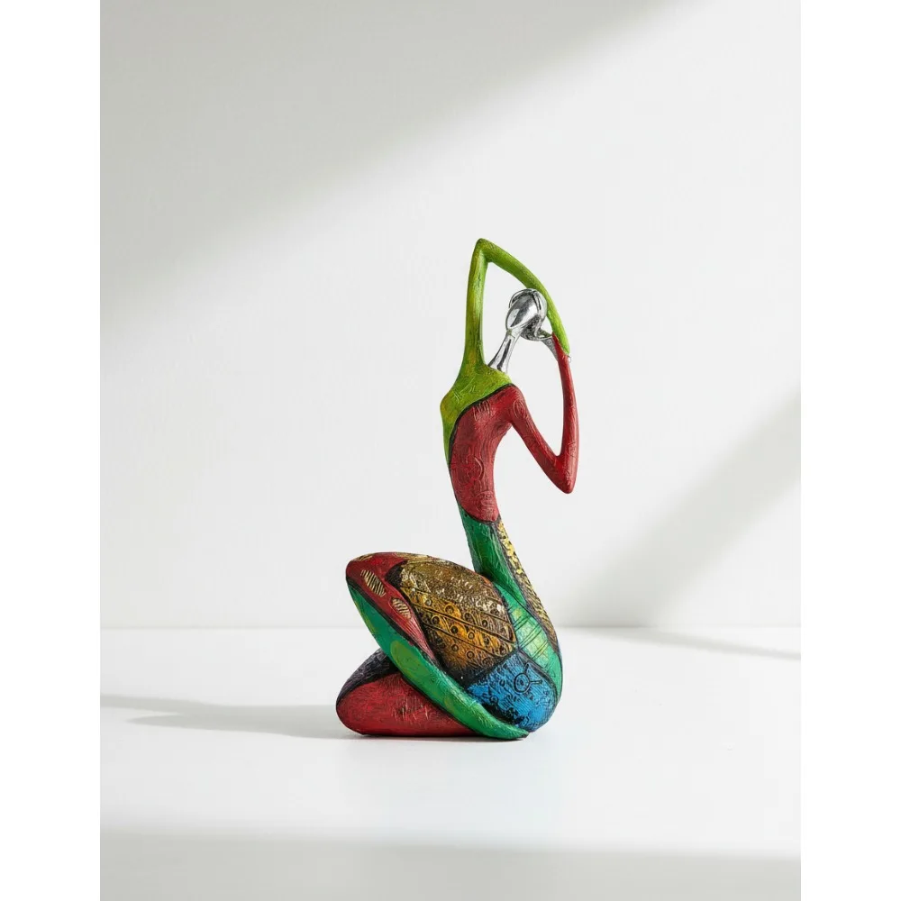 

Абстрактная скульптура женщины йоги, красочная фигурка из смолы для декора домашнего офиса, статуя современного искусства в подарок