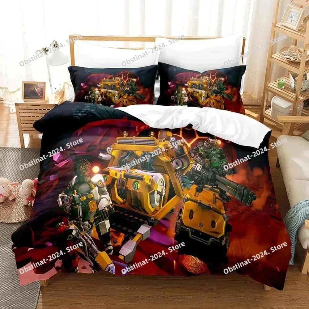 

3d Anime Game Deep Rock Galactic Bedding Set Printed Bed Set With Pillowcase Bed Duvet Cover Single Double Queen Super King Size