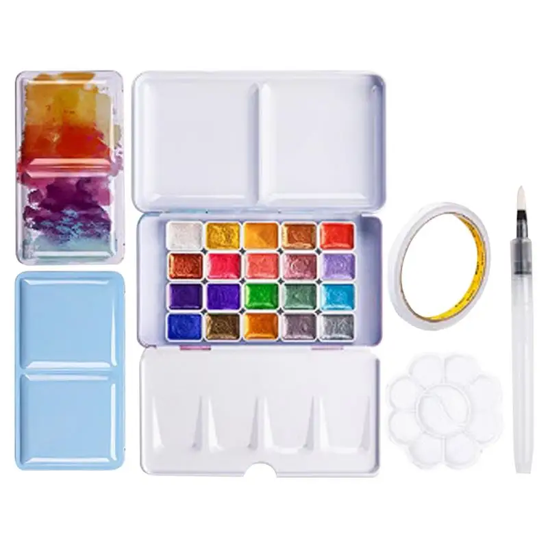 전문 수채화 페인트 세트, 색상 변경 수채화 페인트 세트, 20 가지 색상 변경 수채화 페인트 세트, 다기능