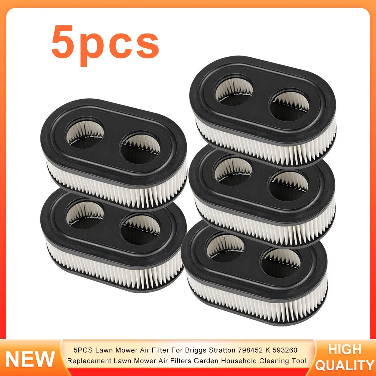

5PCS Lawn Mower Air Filter For Briggs Stratton 798452 K 593260 Replacement Lawn Mower Air Filters Garden Household Cleaning Tool