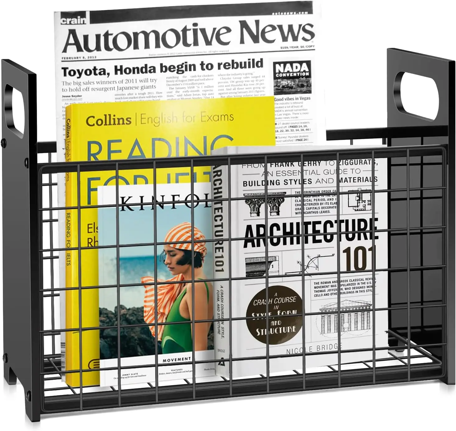 

Подставка для журналов для рабочего стола и домашнего офиса, декоративная корзина-органайзер для хранения журналов, книг, газет, планшетов