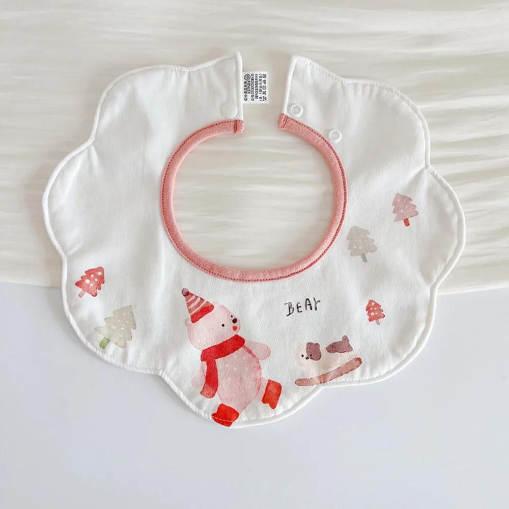 

Милые мультяшные нагрудники противvomiting в форме цветка, вращающиеся детские слюнявчики, хлопковая пряжа с круглым вырезом, детские хлопковые нагрудники для младенцев