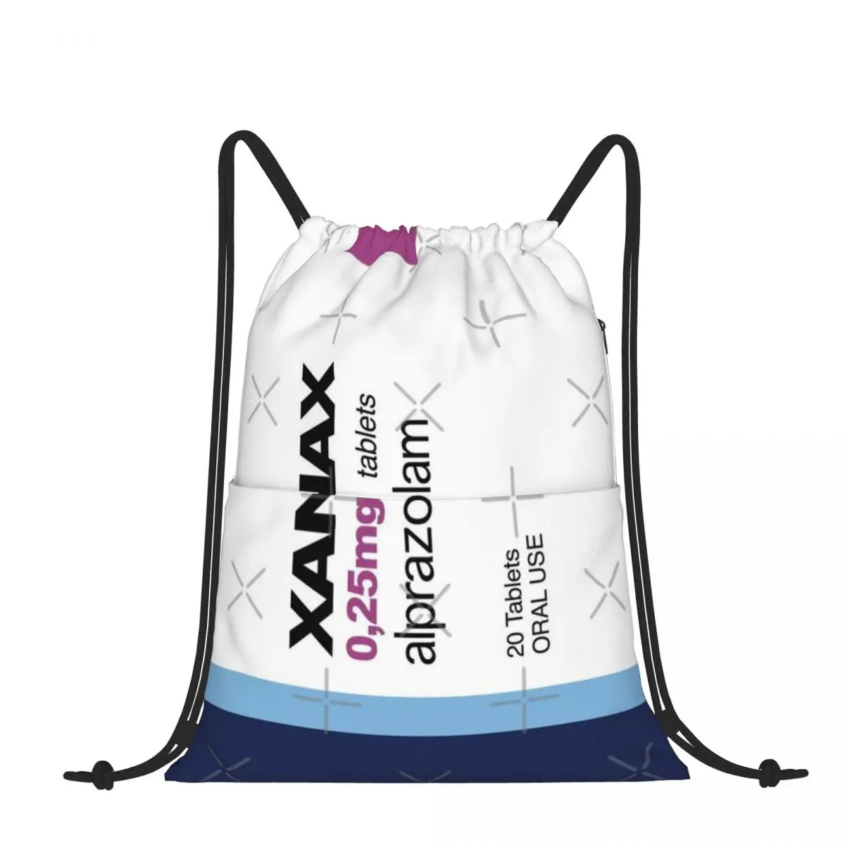 

Drawstring Backpack XANAX Shoulder Bag Zipper Pocket Sports & Travel Hikes Portables Bag