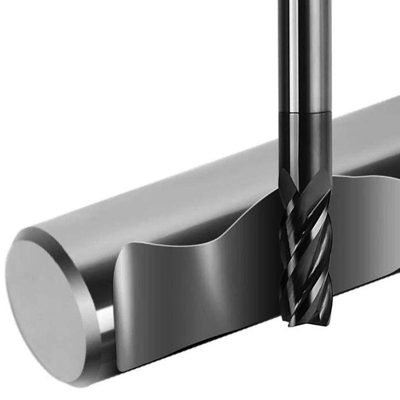 CNC Carbide Milling Cutter Tool Kit, espiral Router Bits, End Mill Set, 4 flautas, 6mm, 8mm, 3pcs