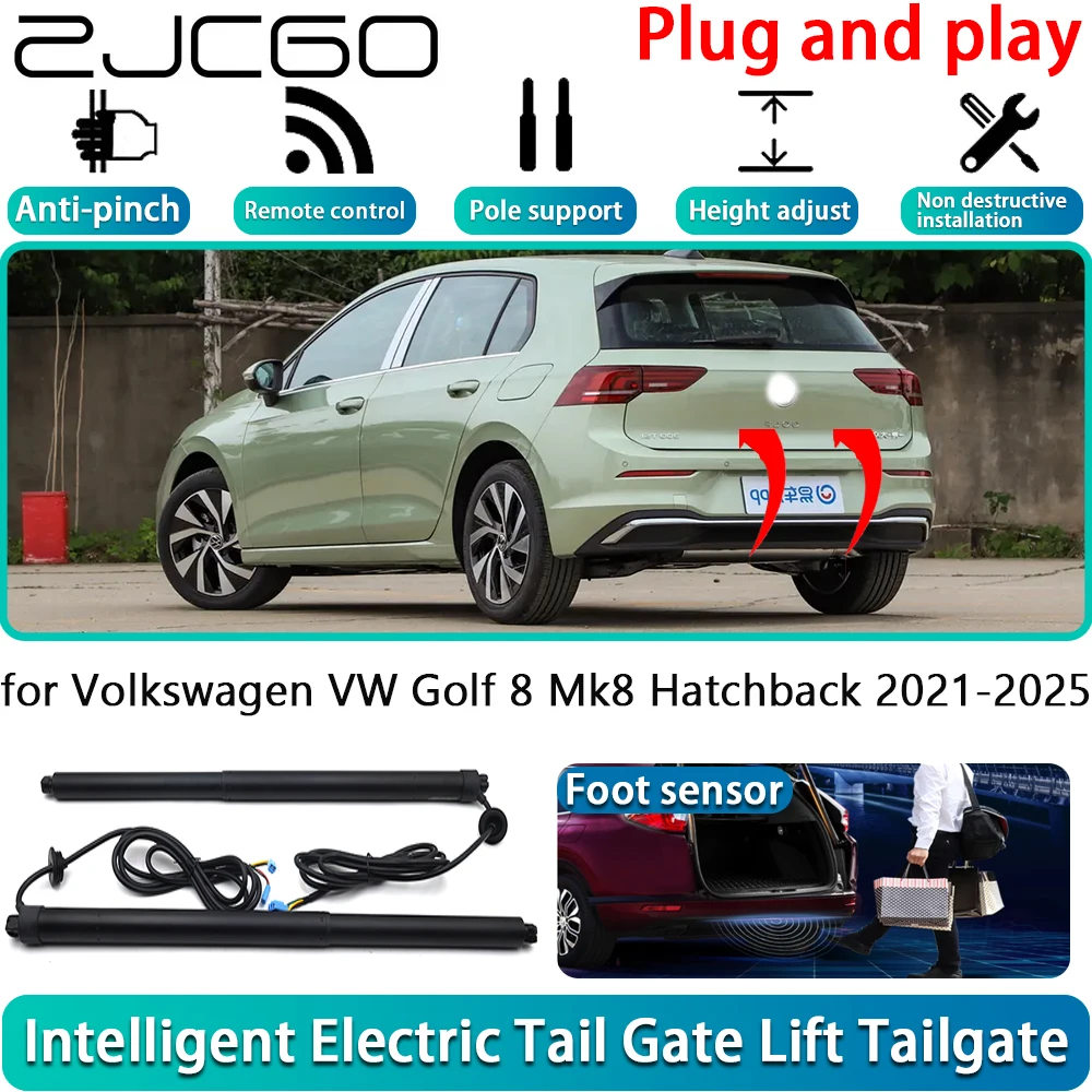 

ZJCGO for Volkswagen VW Golf 8 Mk8 Hatchback 2021-2025 Car Electric Powered Tailgate Power Liftgate Automatic Tailgate System