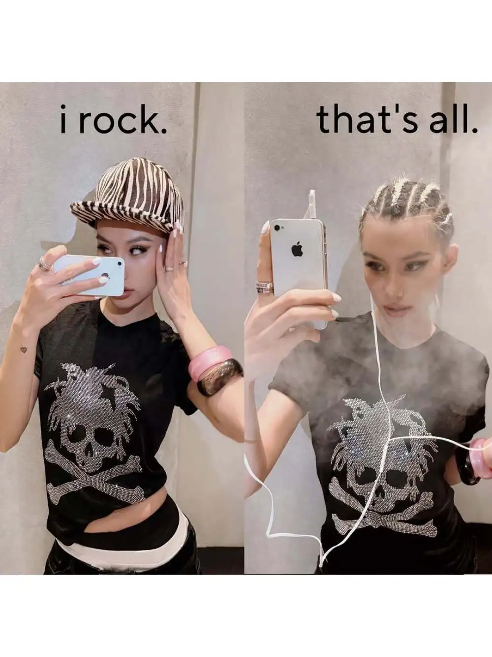 Camiseta com caveira de estamparia escura de nicho pequeno, top de manga curta casual de casal de marca da moda punk escuro Festa da moda