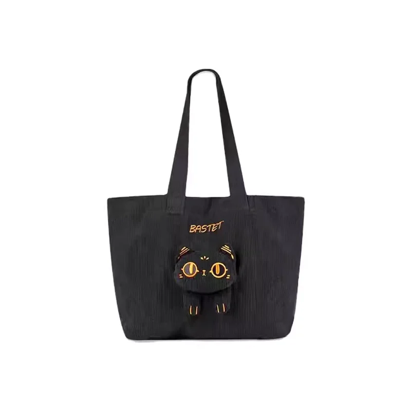 Cat embroidery handbag canvas women\'s bag bag commuter bag