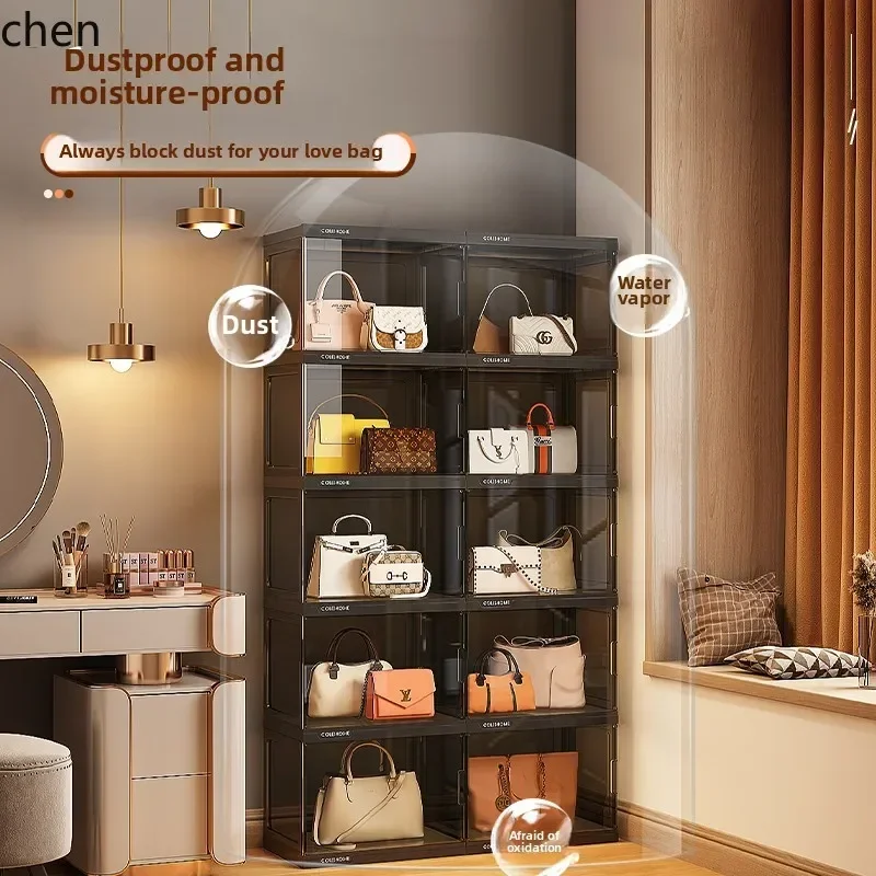 DSAstorage artifact household floor rack acrylic dust-proof finishing and storage transparent display cabinet