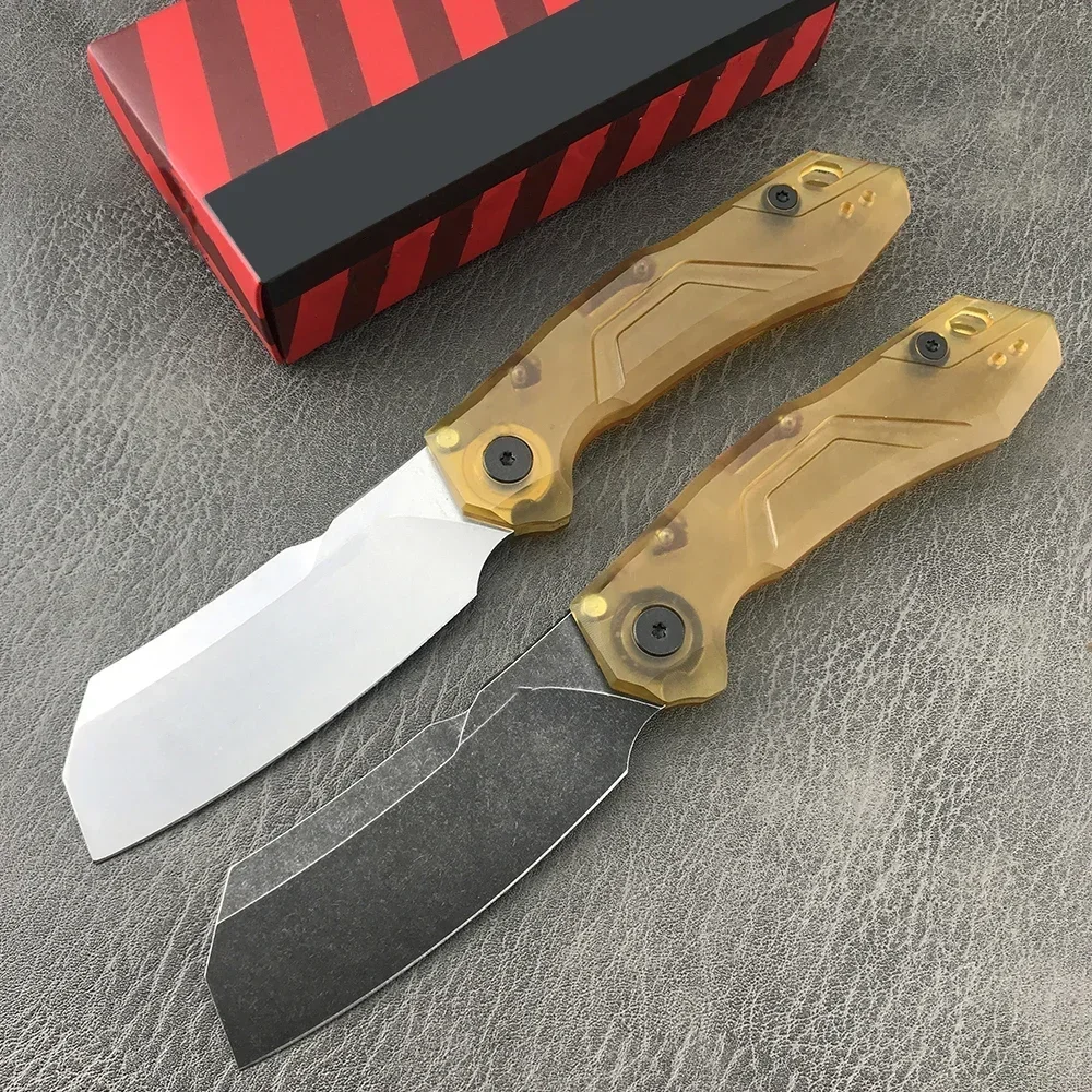 

7850 Launch 14 Folding Pocket Knife D2 Cleaver Blade PEI Plastic Handles Outdoor Camping Hunting Tactical EDC Tool