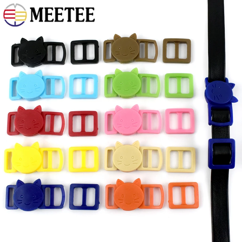 20/50Sets 10mm Meetee Plastic Side Release Buckle Tri Glide Slider Adjust Clasp Bag Strap Belt Pet Collar Buckles DIY Accessory