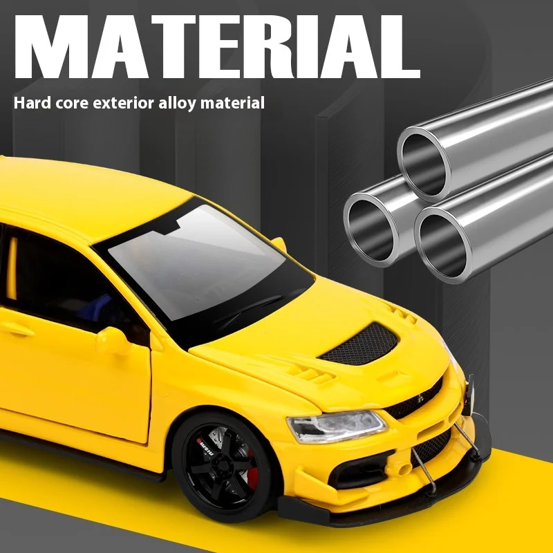 JDM 1:32 Mitsubishi Lancer Evolution novena generación Super Racing aleación de Metal Diecast modelo de coche sonido y luz timón derecho regalo