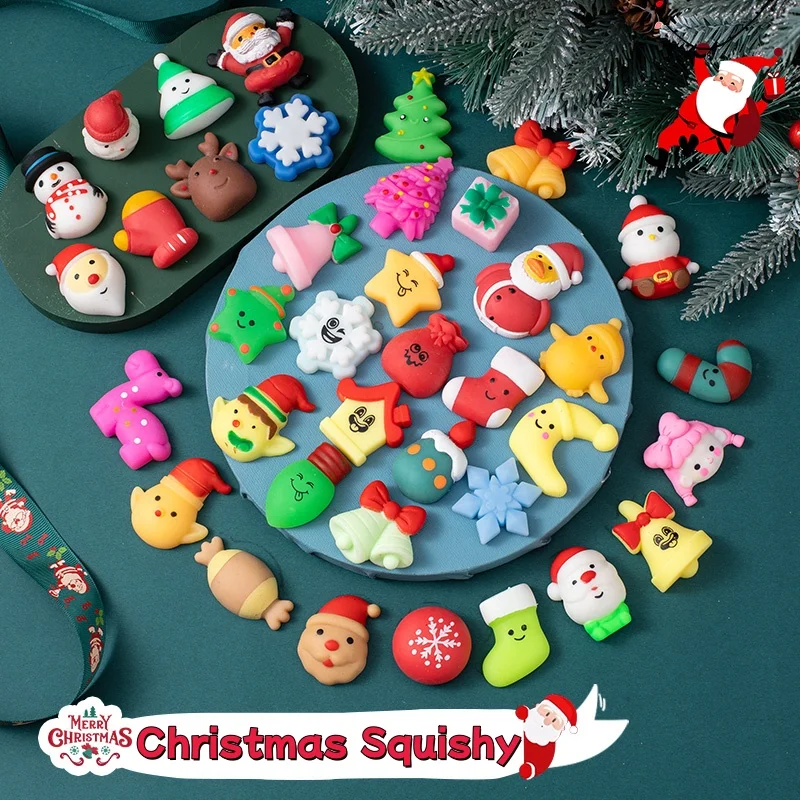 10/20/30 stücke Weihnachten Taba Squishy Spielzeug Mochi Squishy Stress Relief Sensorischen Zappeln Spielzeug Für Kind Squeeze Party favor Karneval Geschenk