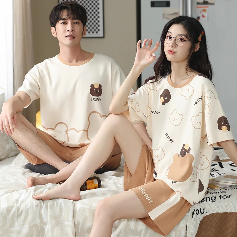 conjunto-de-pijamas-de-algodon-coreano-para-parejas-ropa-de-casa-de-verano-pijamas-para-hombre-y-mujer-con-estampado-de-dibujos-animados-comodos-y-transpirables