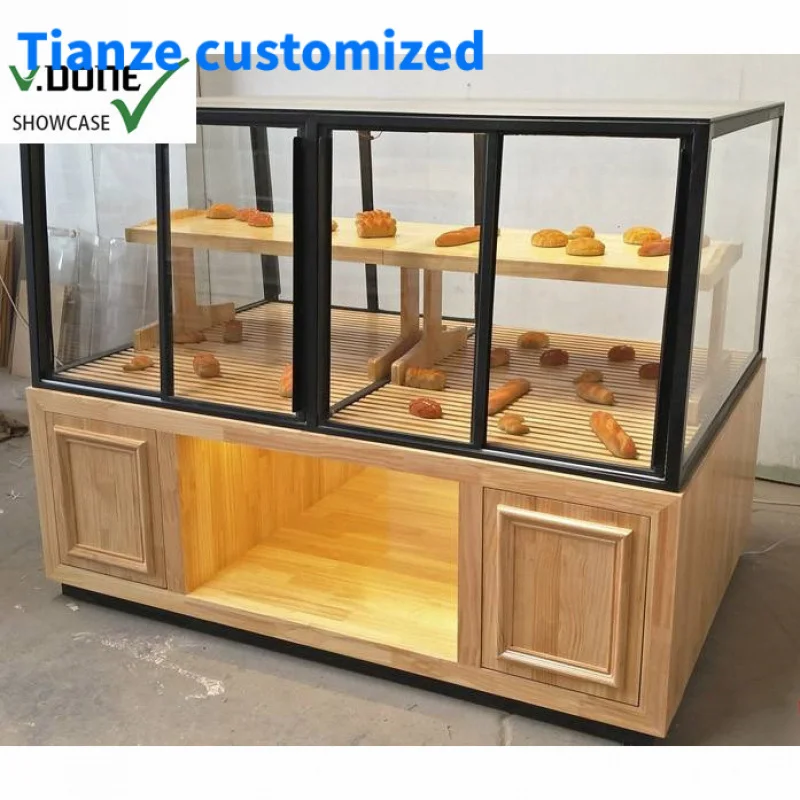 [Customized]Customized High End Factory Price Pastry display cabinet Bakery Decoration Display Bread Display Shelves