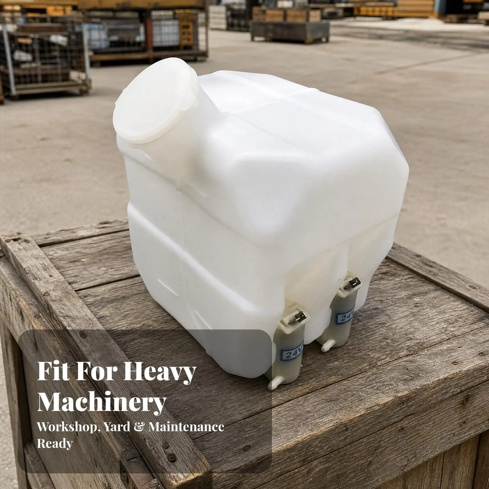 Excavator Windshield Washer Tank Replacement for E320C Model Plastic Fluid Storage with Cap and Nozzle Kit
