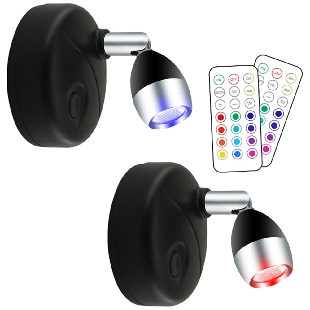 13色LED壁掛けライト、電池式RGBウォールスコンスランプ、最大20000時間点灯、リビングルームやクローゼット用ボックス付き