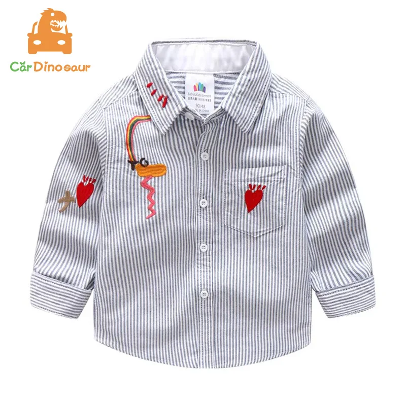 

Рубашка с отложным воротником и длинным рукавом для мальчиков 2-10 лет