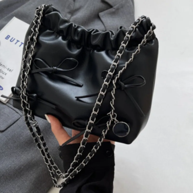Crossbody Pleated Bag Shoulder Design Handbag For Woman New Versatile Simple Bucket Fashion Casual High-Quality Messenger Luxury