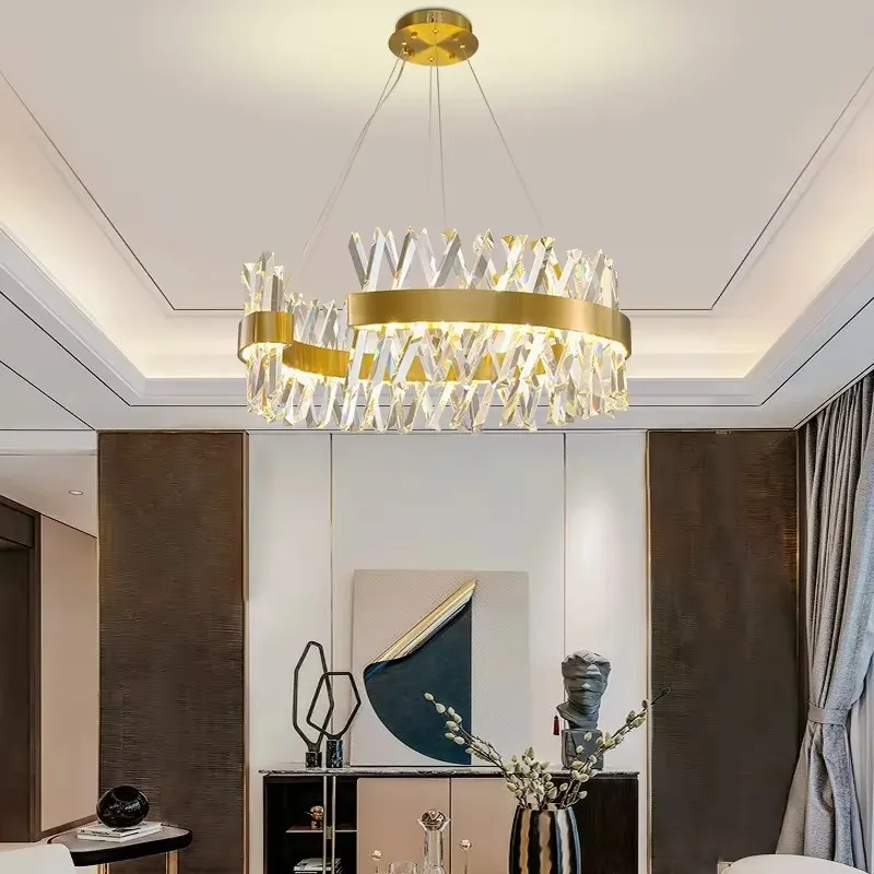 

2025 New Model Luxury Lustre LED Pendant Lamp for Living Room Bedroom Hotel Gold Metal S Shape Hanglamp Restaurant Suspend Light