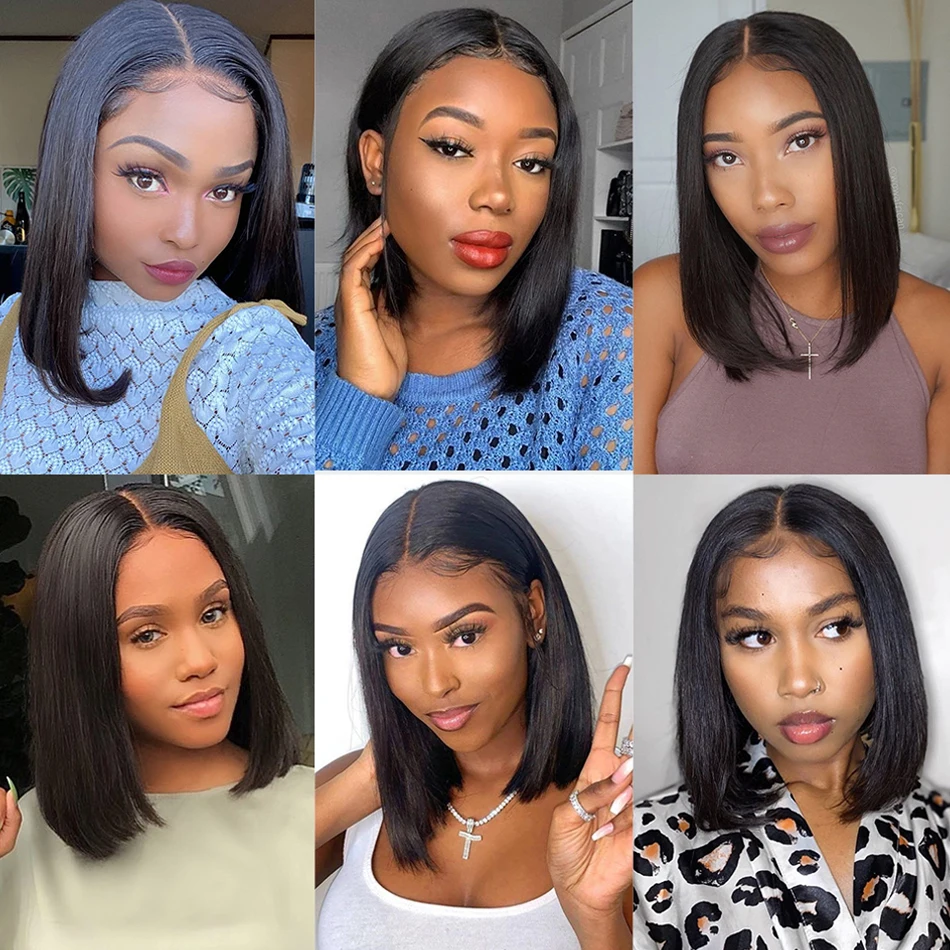 Straight Bob Wig 13x4 Lace Front Human Hair Wigs 13x4 Lace Straight Bob Frontal Wig Human Hair 4x4 Straight Bob Closure Wigs