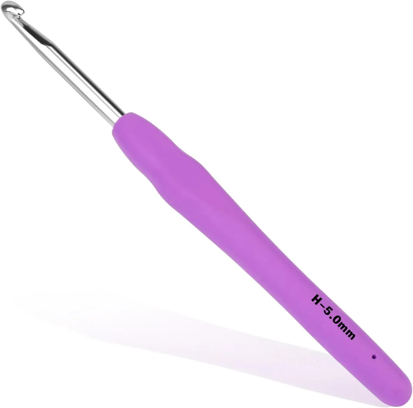 

Эргономичный крючок для вязания, алюминиевая игла 5,0 мм с мягкой ручкой для людей с артритом и начинающих, доступны разные размеры