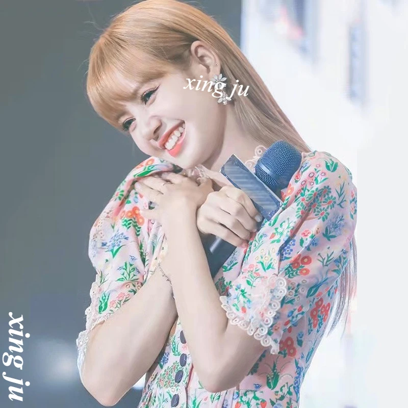 Kpop Korean Singer Women Jazz Dance Costume Birthday Party Sweet Lace Patchwork Floral Dress Festival Performance Stage Clothing