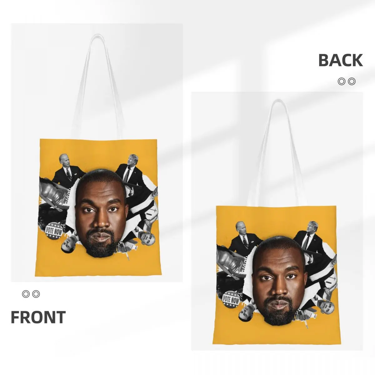 Custom Funny Kanye West Meme Groceries Shopping Tote Bag Women Rapper Music Producer Canvas Shopper Shoulder Bags Handbags