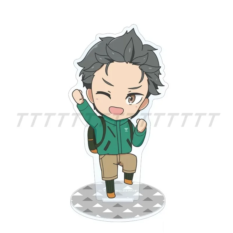 Anime Re Zero Acrylic Stand Keychain Cute Version Natsuki Subaru Ram Rem Felix Argyle Emilia Desktop Ornament Keychain 10CM