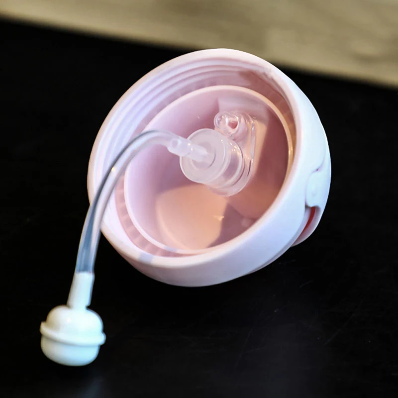 Botol air minum bayi gagang anak, cangkir belajar memberi makan bayi 250ml Anti tersedak dengan bola gravitasi latihan anak-anak dengan sedotan