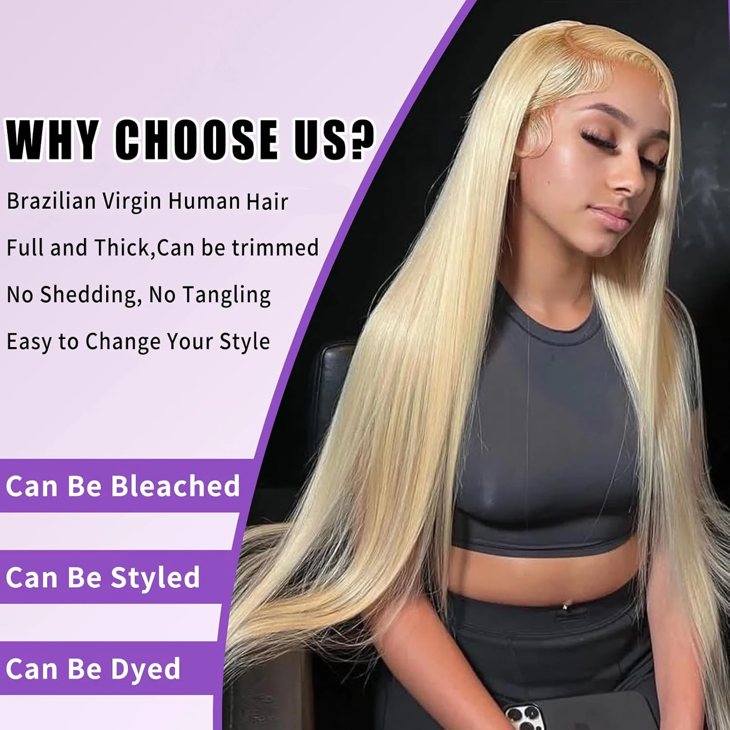 613 Bundles Human Hair 20 Inch Straight Blonde Bundles Human Hair 12A Grade Brazilian Virgin Raw Hair Quick Weave 1 Bundles Hair Extensions for Women