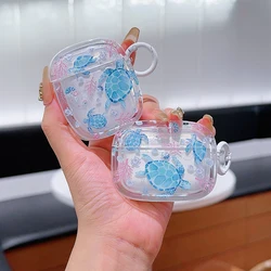 Airpods 1 2 3 Apple Airpods Pro 2nd 소프트 TPU Buetooth 무선 이어폰 커버 오션 시리즈 (키 체인 포함) 보호 케이스