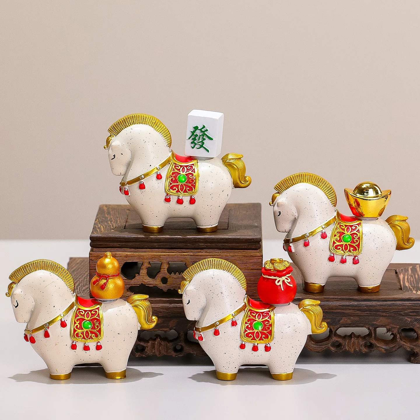 

Year of The Horse Mascot Resin Horse Shaped Statue 2026 New Year Mascot Home Tabletop Decoration New Year Holiday Gifts