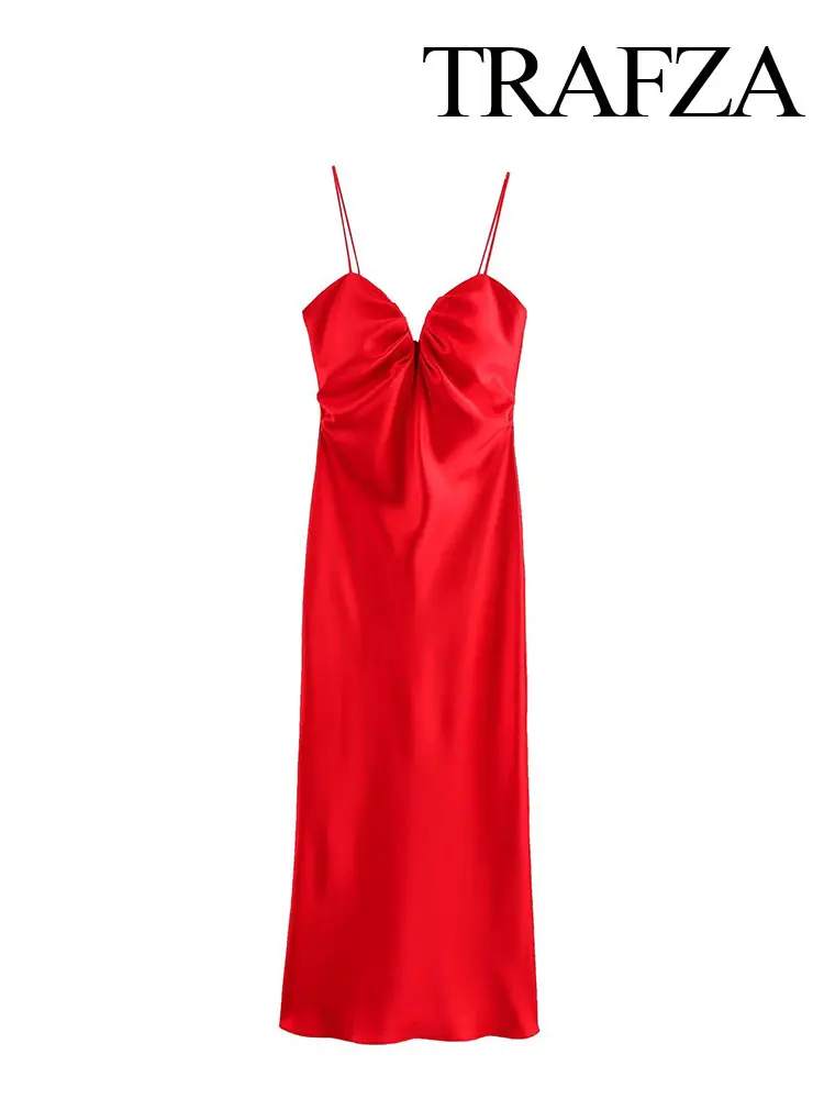 HH 2025 Estate Donna Moda Abito Tendenza Scollo a V Guaina Abiti lunghi Donna Hot Sexy Party Donna Abito da sera Abiti