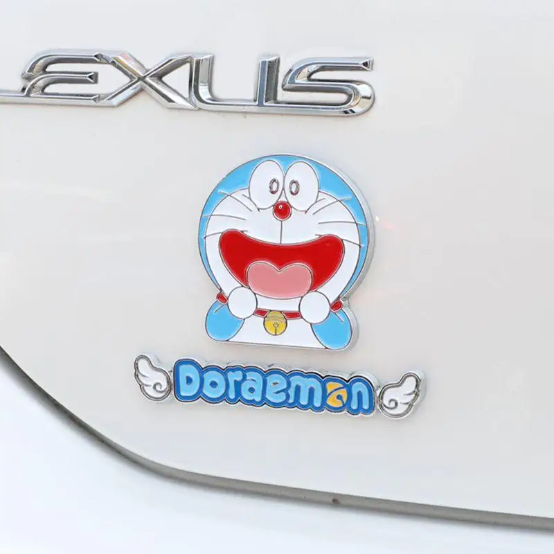 Doraemon 3D Metal Car Sticker Cute Cartoon Robot Cat Emblem Badge Decal for Auto Tail Side Door Motorcycle Decorative Sticker