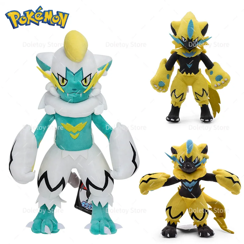 New Pokemon Plush Toys Shiny Zeraora Kawaii Anime Figure Stuffed Doll Cute Cartoon Collection Birthday Gift for Kids