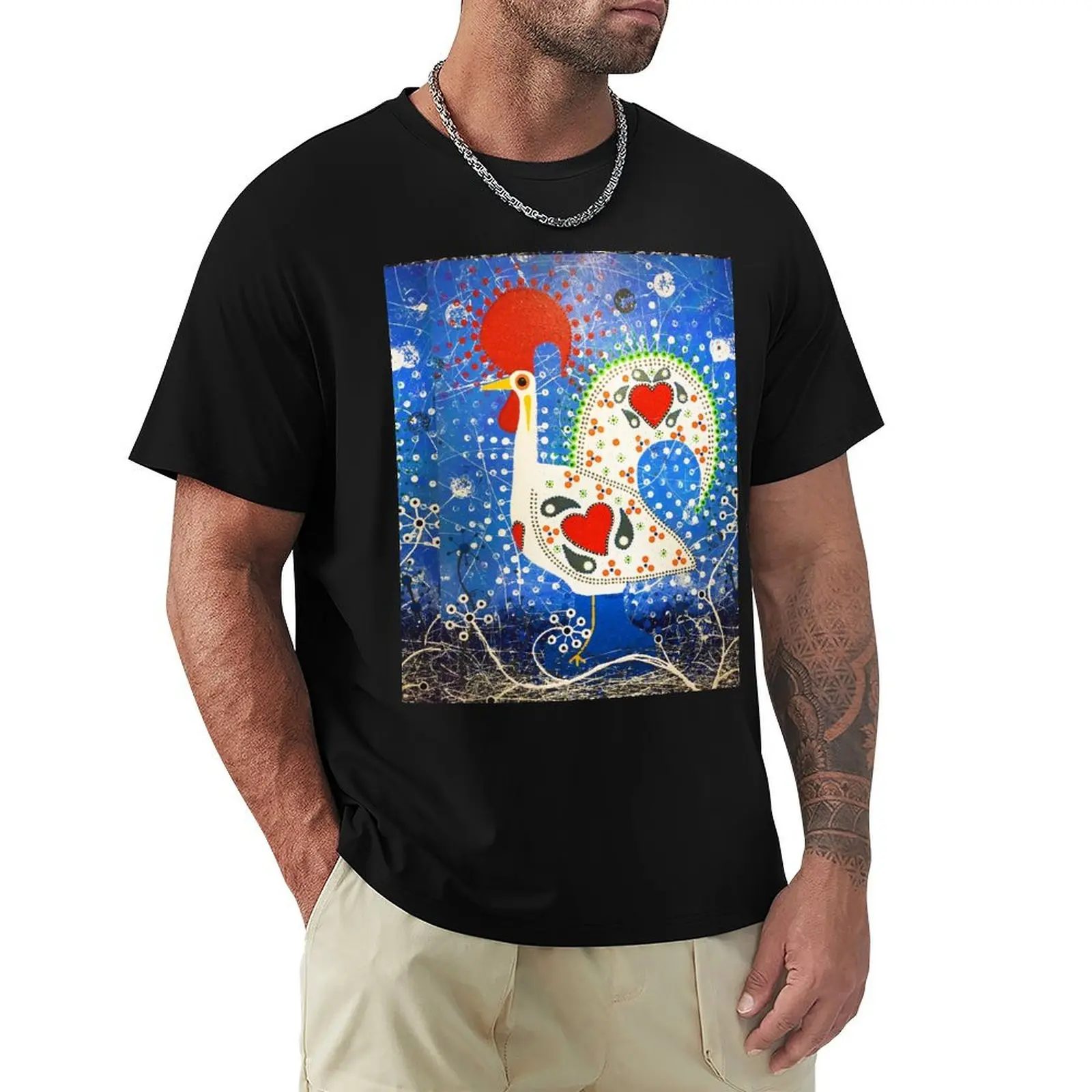 Camiseta Galo de Barcelos 16 com design simples e básico, manga curta