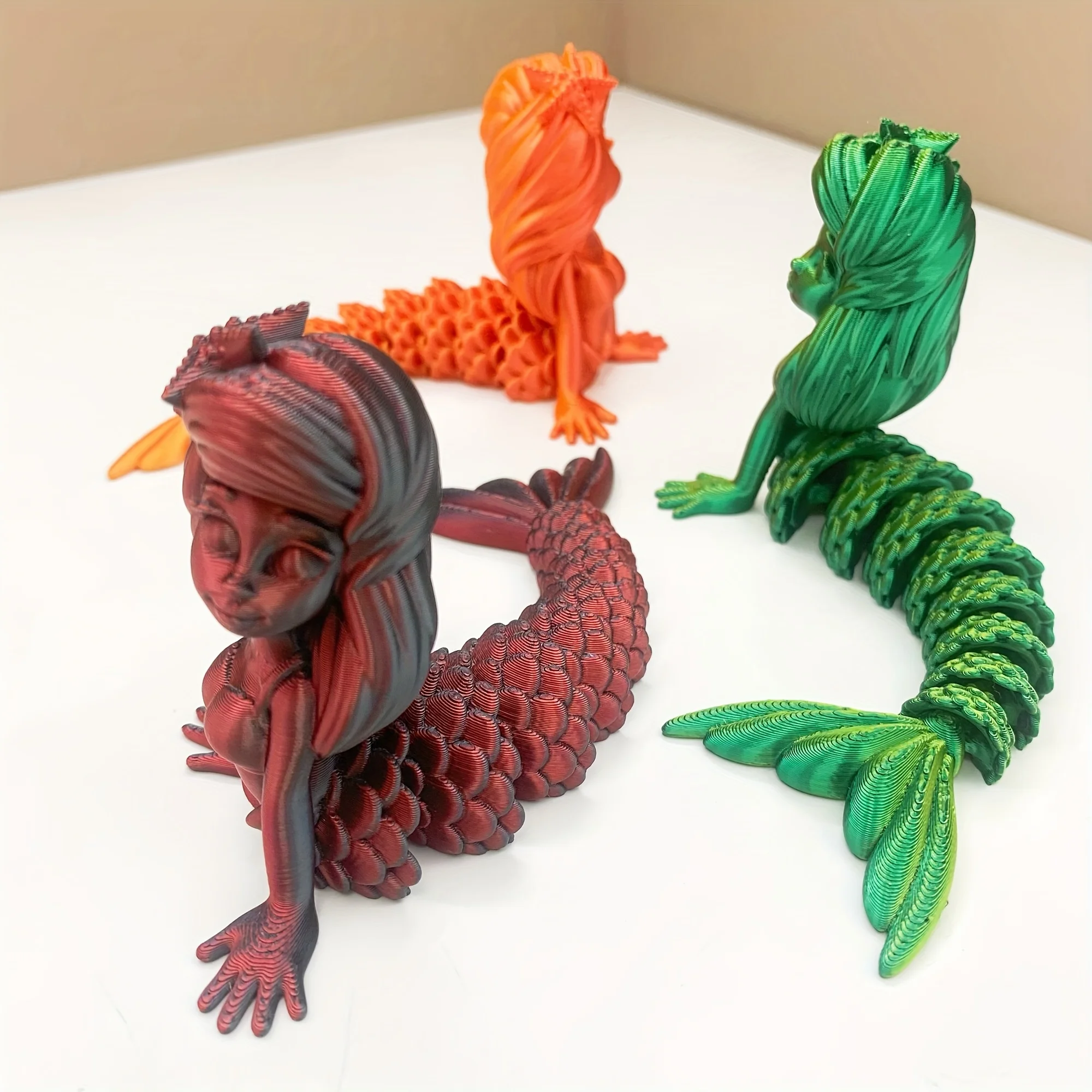 

3D printed mermaid model, durable plastic mermaid statue, ideal gift for holidays, home indoor and outdoor desktop decoration