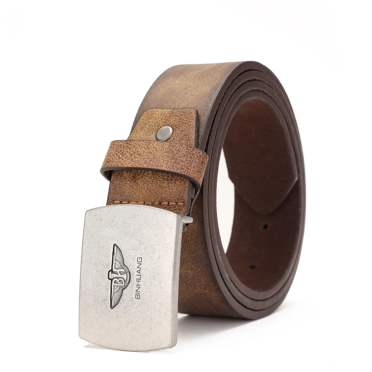 A Western-Style Belt Suitable for Both Men and Women. Retro Metal Buckle. PU Belt Body.