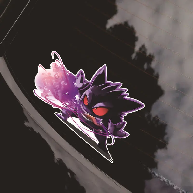 2pcs Pokemon Gengar Cartoon Car Stickers Anime Motorcycles Laptop Luggage Decor Decal Stickers Cute Waterproof Graffiti Stickers