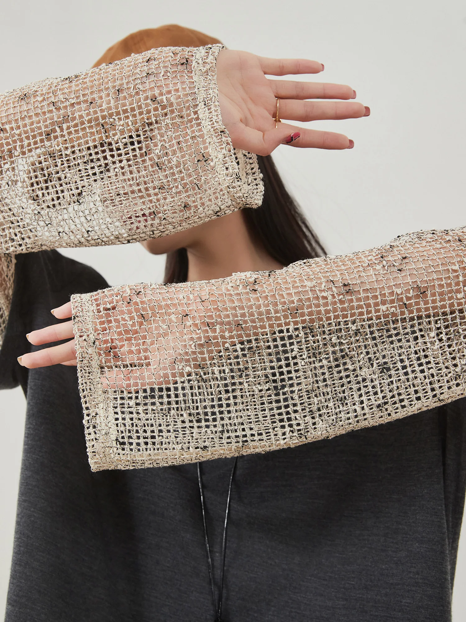 

Женская тонкая свободная универсальная базовая футболка с длинным рукавом Deep ey Me Splice Sve, простой топ для повседневной носки из полиэстера