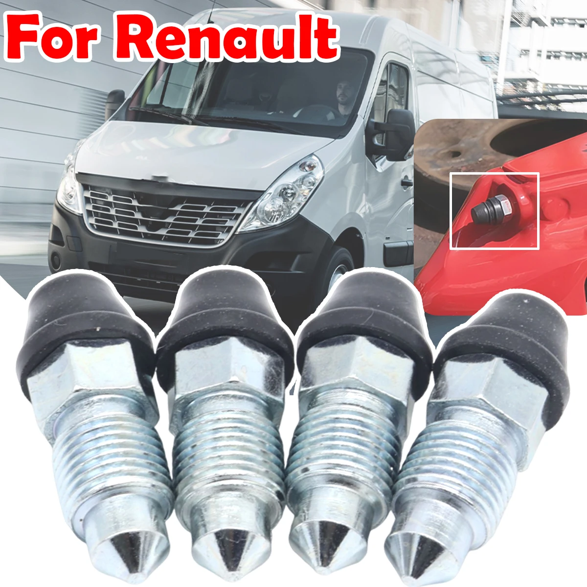 

Front Rear Bleeder Valves and Rubber Dust Caps Left Right Caliper Bleed Nipple Screw Repair For Renault Master Trafic MK2 MK3