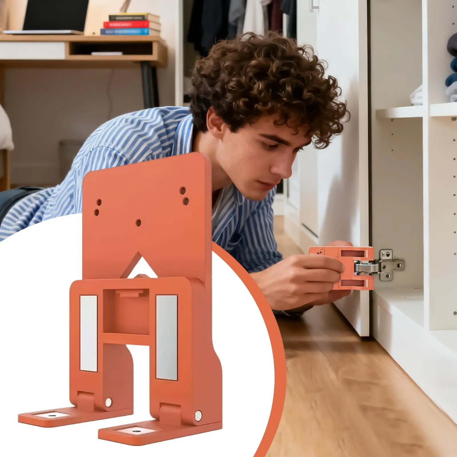 Magnetic Fixing Plate Hinge Installation Fixing Plate Portable Fixator Woodworking Cabinet Door Hinge Mounting Auxiliary Tool