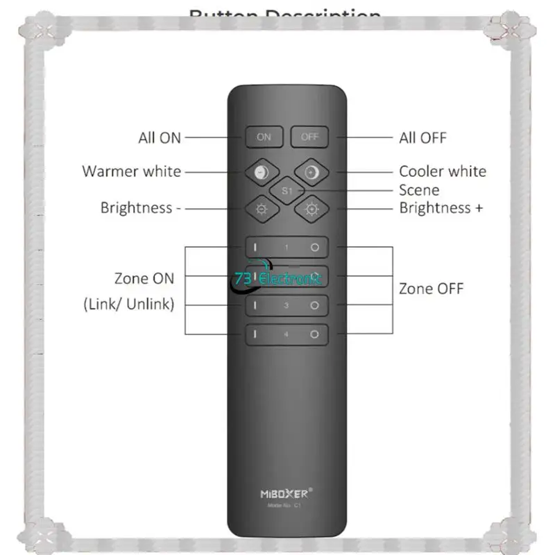 24-Hour Delivery Miboxer 2.4G RF Wireless Remote Controller Brightness Adjustable Lighting Color Temperature RGB+CCT Magnetic Mo