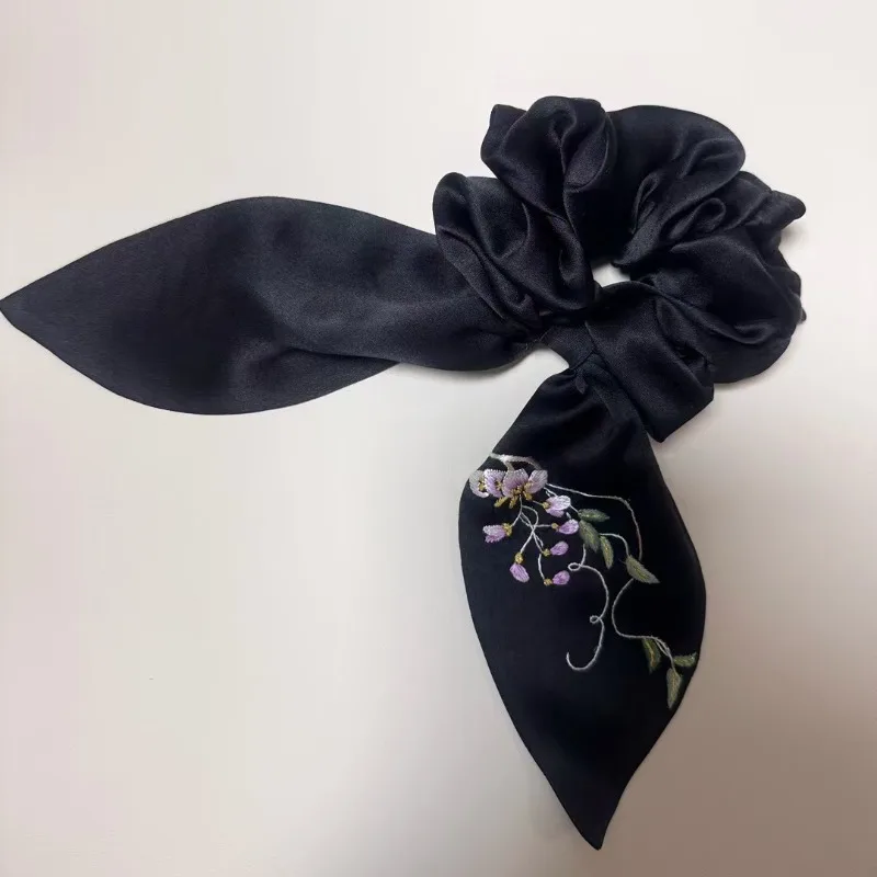 

Ancient Style Mulberry Silk Hand Embroidery Suzhou Embroidery Bow Large Intestine Silk Hair Band Headband Hair Band