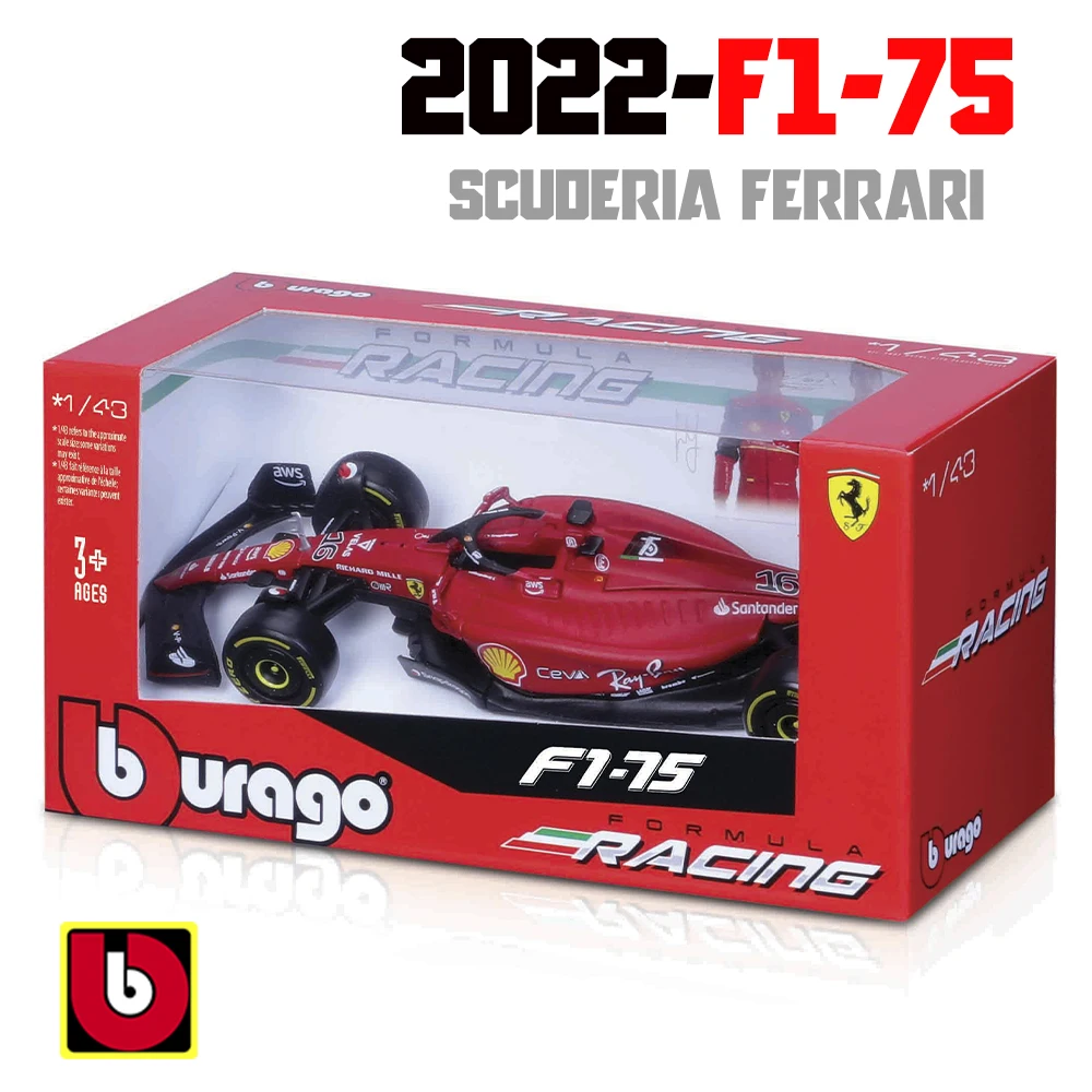 Bburago 1:43 F1 Scuderia Ferrari Leclerc 2022 SF90 SF21 SF1000 F1-75 Alloy Luxury Vehicle Diecast Cars Model Toy Collection