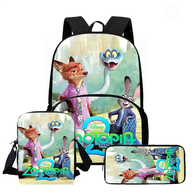 

Child School Backpack with Front Pocket,Shoulder Bags,Pencil Bags for Aged 5-10,Cartoon Zootopia 2 School Bags for Boys Girls